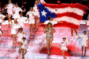 Puerto Rican Flag With Jennifer Lopez Wallpaper