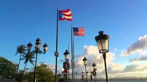 Puerto Rico Flagsand Street Lamps Wallpaper