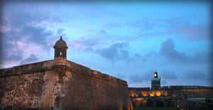 Puerto Rico Historic Fortress At Dusk.jpg Wallpaper