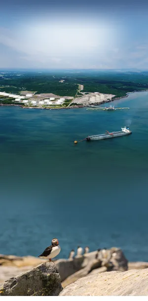 Puffin Overlooking Harbor Saint John Wallpaper