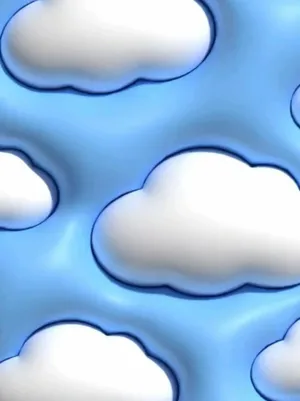 Puffy Clouds Pattern Wallpaper