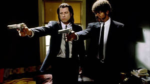 Pulp Fiction Hitmen John Travolta Samuel L. Jackson Wallpaper