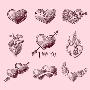 Pulsing Cartoon Heart On A Gradient Background Wallpaper