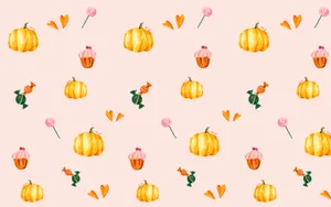 Pumpkins Pastel Desktop Wallpaper