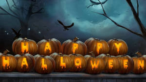 Pumpkins Vintage Halloween Wallpaper