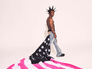 Punk Inspired Fashionwith Flag Cape Wallpaper