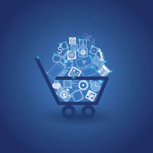 Purchase Cart Blue Aesthetic Wallpaper