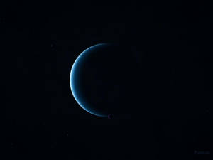 Pure Black Space And Edge Of Planet Wallpaper