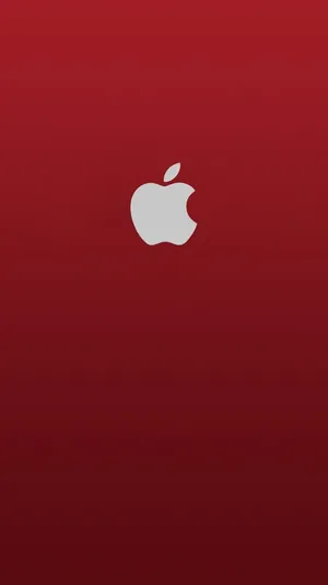 Pure Red With White Apple Logo Wallpaper