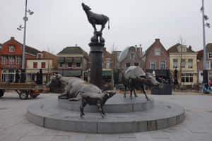 Purmerend Cattle Market Sculpture Wallpaper