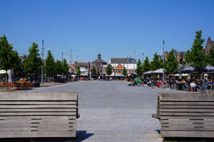 Purmerend Market Square Sunny Day Wallpaper