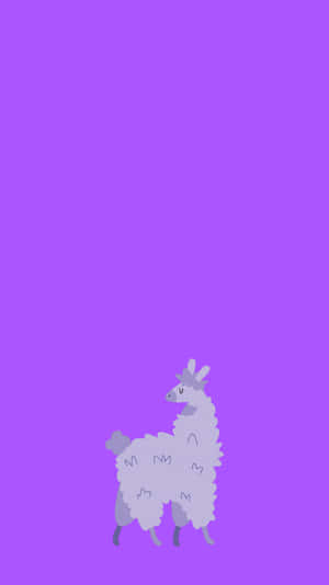 Purple Alpaca Illustration Wallpaper