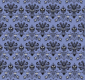 Purple And Black Pattern Haunted Mansion Wallpaper