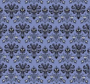 Purple And Black Pattern Haunted Mansion Wallpaper