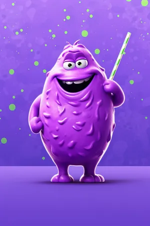 Purple_ Animated_ Character_ Grimace Wallpaper