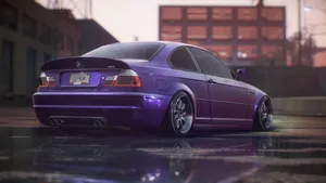 Purple B M W E46 Rear View Dusk Wallpaper