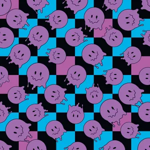 Purple Blue Ghost Pattern Wallpaper