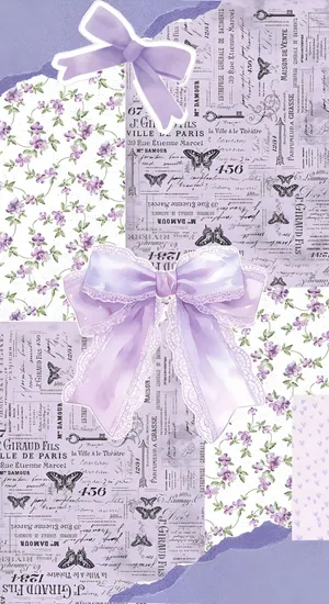 Purple Bow Collage Design Wallpaper