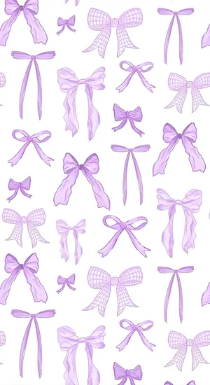 Purple Bow Pattern Wallpaper