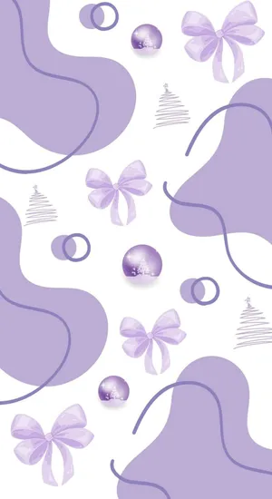 Purple Bow Pattern Design Wallpaper