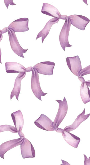 Purple Bow Pattern Wallpaper