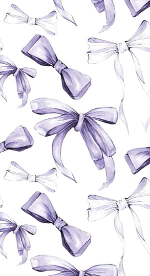Purple Bow Pattern Wallpaper