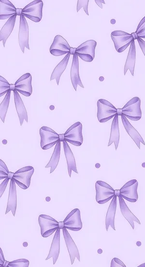 Purple Bow Pattern Wallpaper