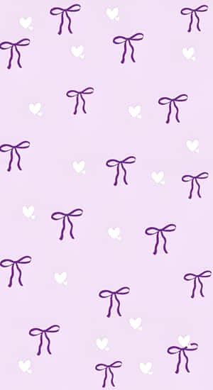Purple Bow Pattern Wallpaper