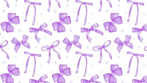 Purple Bow Pattern Wallpaper