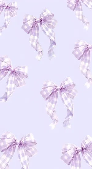 Purple Bow Pattern Wallpaper