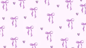 Purple Bow Pattern Wallpaper
