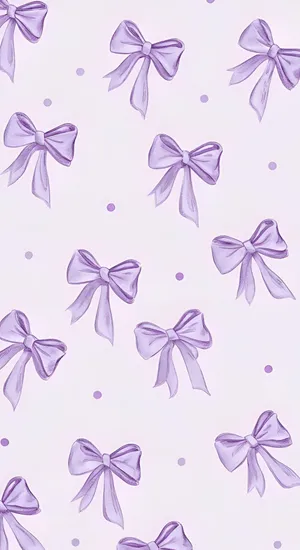 Purple Bow Pattern Wallpaper