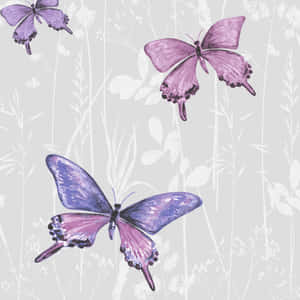 Purple Butterflies Pattern Wallpaper