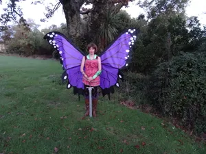 Purple Butterfly Costume Outdoors Wallpaper