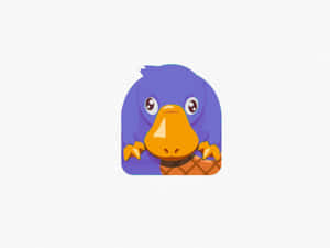 Purple Cartoon Bird Illustration Wallpaper