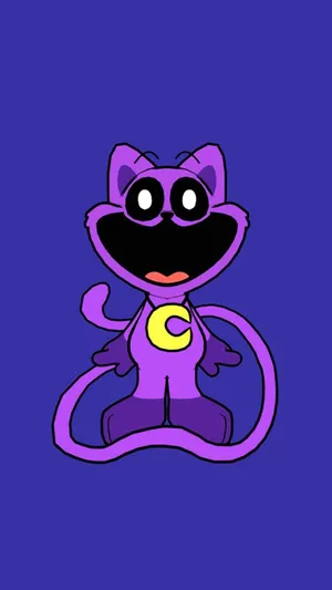Purple Cartoon Cat Character Wallpaper