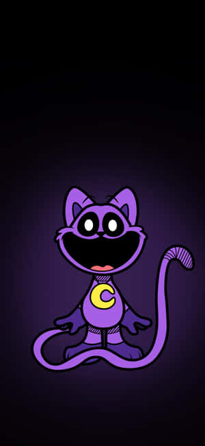 Purple Cartoon Cat Illustration Wallpaper