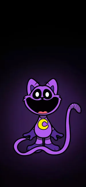 Purple Cartoon Cat Illustration Wallpaper