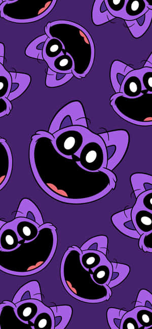 Purple Cat Pattern Wallpaper Wallpaper