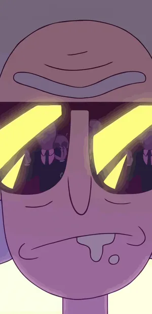 Purple Character Yellow Glasses Wallpaper