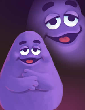 Purple Characters Smiling Together Wallpaper