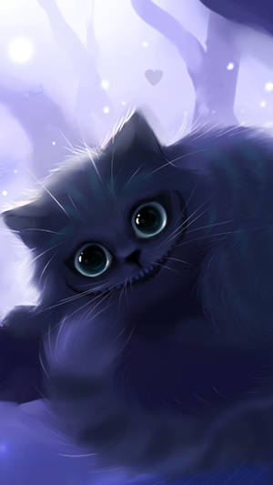 Purple Cheshire Cat Wallpaper