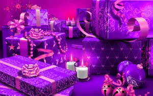 Purple Christmas Gifts Wallpaper