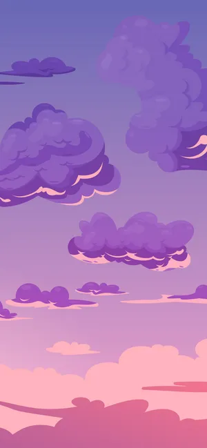 Purple Clouds Vector Art Iphone 12 Wallpaper