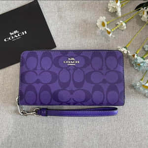 Purple Coach Wallet Floral Accent Wallpaper