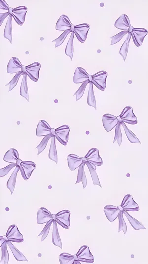 Purple Cute Bow Pattern Wallpaper