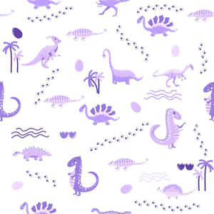 Purple Dinosaur Pattern Wallpaper