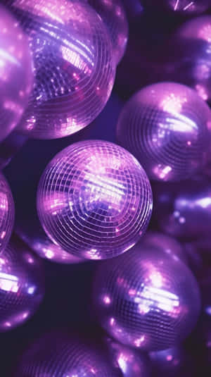 Purple Disco Ball Glitter Wallpaper