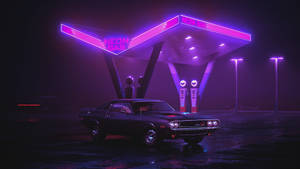 Purple Filter Gas Station Wallpaper