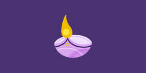 Purple Flame Diwali Lamp Wallpaper